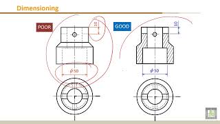 Engineering Drawing   1   C7 L8   Dimensioning of section51 الرسم الهندسي 1   الابعد بعد عمل الثطاع