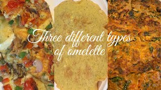 3 different types of omelette