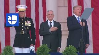 Lo que pasaba en la cabeza de Trump en el homenaje a los caídos