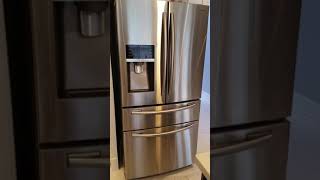 Fridge Refrigerator ice maker stuck. Empty ice bucket solution, easy fix.