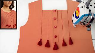 DIY: Cutting and Sewing a Beautiful Kurti Neckline Design in a Very Different Way from Other Styles