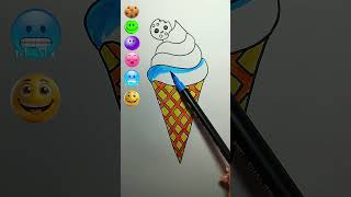 How to paint an ice cream with markers #painting #craft #drawing #art #satisfying #satisfyingvideo