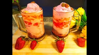 Laziza Strawberry Falooda Mix Recipe |Summer Special Recipe |Instant Falooda| لذیذہ فالودہ مکس