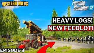 Clearing Trees To Build a New Feedlot, Building the Map Challenge | Farming Simulator 22