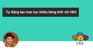 Cách tạo mục lục cho các sheets trong bảng tính Excel