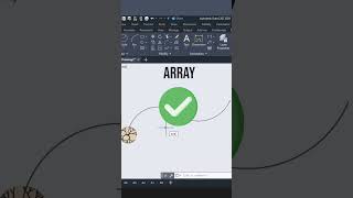 ARRAY ALONG PATH AUTOCAD #autocadshorts #autocad