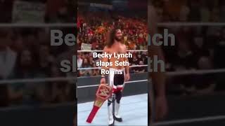 Becky Lynch slaps Seth Rollins a** after winning... couple goals