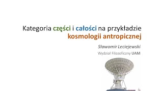 Kategoria części i całości na przykładzie kosmologii antropicznej