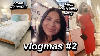 MORE APARTMENT HUNTING, DOING HAIR & SALON CHRISTMAS PARTY | VLOGMAS 2