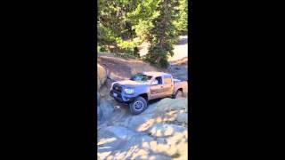 2015 Tacoma TRD light rock crawling in funny rocks Naches WA