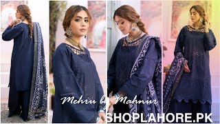 [NEW ARRIVAL] Mehru by Mahnur 3pcs unstitched embroidered summer lawn 2024 pt-3