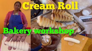 क्रिमरोल Bakery workshop day 4 cream roll recipe with perfect measurements, method, teatime snacks