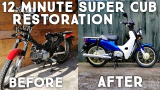 Restoring A Honda Super Cub (Postie Bike) In 12 Minutes!