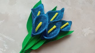 how to make calla flowers💐 from foamiran/ beautiful flowers #craft #diy #flower