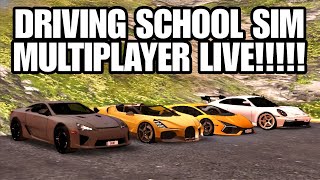 Driving Insane Loud Cars 🙉🔊 in Driving School Sim Multiplayer Live  !!!! ft. @kxxn2304 | Live-1