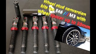 Changes out wheel bolt to wheel stud conversion kits on E46 ///M3.