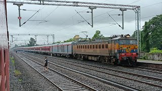 WAG-7M  With 50104 Ratnagiri - Diva Passenger Arriving Kolad