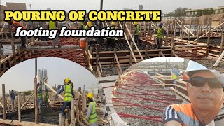 Concrete pouring for footing foundation