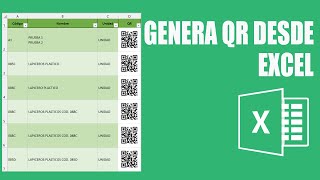 Crear código QR desde una tabla de Excel