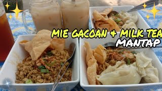 MAKAN SIANG MIE GACOAN DAN MILK TEA !! BAKSO DAN MIE AYAM SONY SRAGEN !!