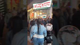 Trying Krispy Kreme Donuts In Times Square! #shorts #donuts #krispykreme