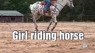 Girl riding horse | girl riding beautiful paint horse | beautiful girl riding horse