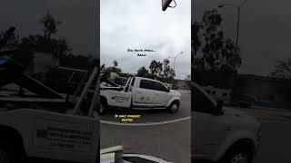 Tow truck nearly hits bike in La traffic doesn’t use mirrors #traffic #bikelane #la #ebike 1000w 48v