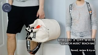 Byredo x Off-white "Elevator Music" Beach Bag in natural canvas & black calfskin, Review & Try-on