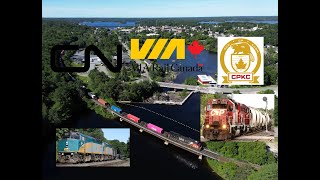 CN/CPKC/VIA Rail trains across Northern Ontario in June, 2024