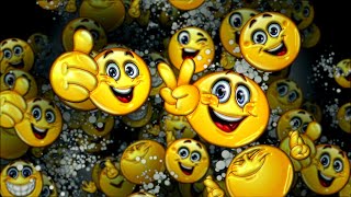 Happy emoji Smiles Funny Smiley Kids Cartoon Background Positive Backdrop Animation Video 4K Loop