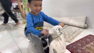 Unboxing Motor Vespa Budak | kids vespa scooter electric | non stop