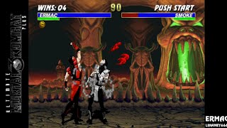 UMK3+ Arcade (1995) - Ermac reverse/auto combo, destroying the CPU's AI, Very Hard.