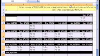 24 Excel Magic Trick #98  Conditional Formatting for Calendar