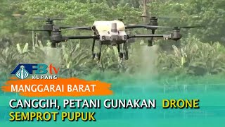 Canggih, Petani Gunakan Drone Semprot Pupuk