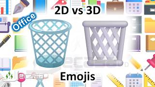 Emoji Meanings, 2D vs 3D Emojis, Part 36 - Office and Writing Supplies | Noto-Fluent Emojis, English