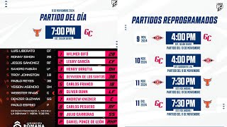 PARTIDO DE HOY, ALINEACIONES DE LOS EQUIPOS, JUEGOS REPROGRAMADOS LIDOM 08/11/2024