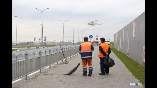 вертолет Путина "садится" на стадионе Нижний Новгород