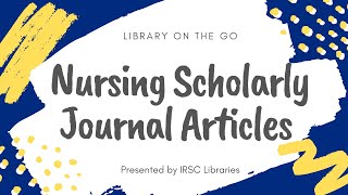 Nursing Scholarly Journal Articles