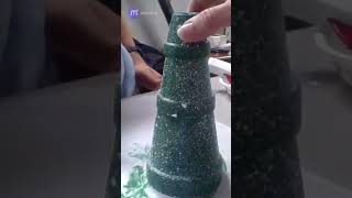 How to make a Christmas tree out of clay pots #shorts #diy #christmas