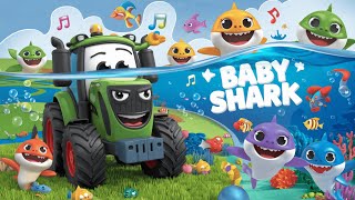 Singing Baby Shark with a Tractor: Fun Musical Adventure for Kids!