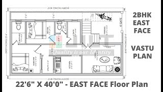 22'6"x40' EAST FACING 2BHK HOUSE PLAN - BEST PLAN IN 900 SQ.FT. | 100SQ. YARDS - ACCORDING TO VASTU