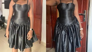 HOW TO CUT AND SEW A STYLISH BUSTIER DRESS WITH BASQUE WAISTLINE