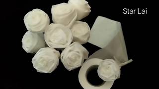 How to make whole rose by tissue paper (easy - nice) DIY