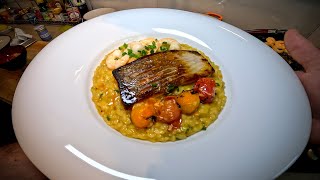 Lemon Risotto with Prawns and Salmon 👌😊👍