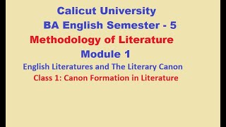 Methodology of Literature/Module 1/Part 1