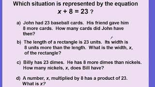 Writing Algebraic Equations Practice