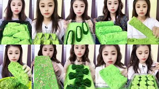 HEAVY MATCHA powder WITH FOAM  , SHAVED ,STICKY ICE , ICE EATING ASMR 🧊