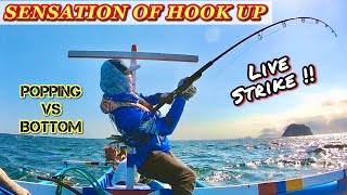 SENSASI HOOK UP POPPING GT Vs DASARAN RUBY SNAPPER | (VLOG Mancing Episode#44)