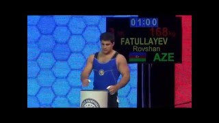 Rovshan Fatullayev (AZE) 168 kg Snatch 2015 World Championships