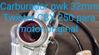 carburador pwk 32mm na Twister CBX 250 com motor original